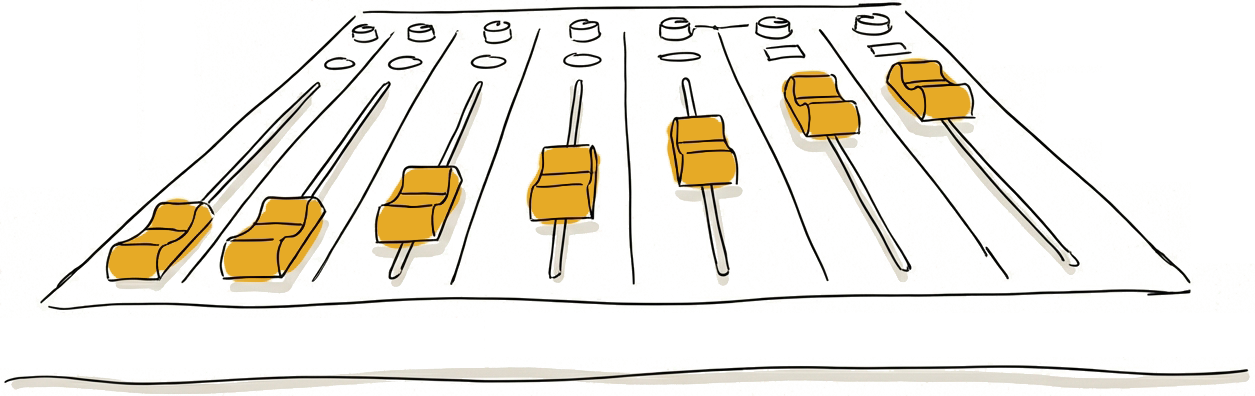 Audio mixer faders